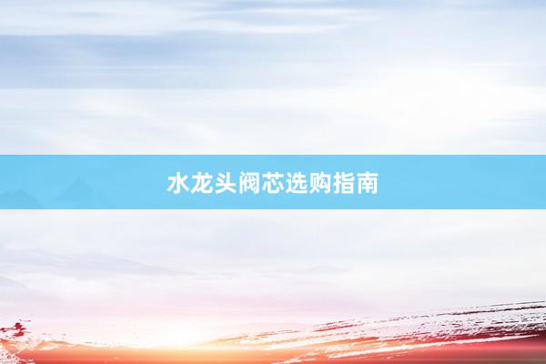 水龙头阀芯选购指南